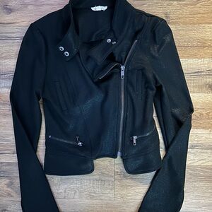 a'gaci Black Leather Jacket